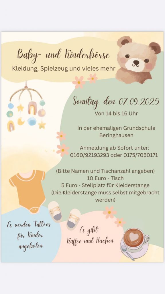 Baby- und Kinderbörse in der ehemaligen Grundschule Beringhausen