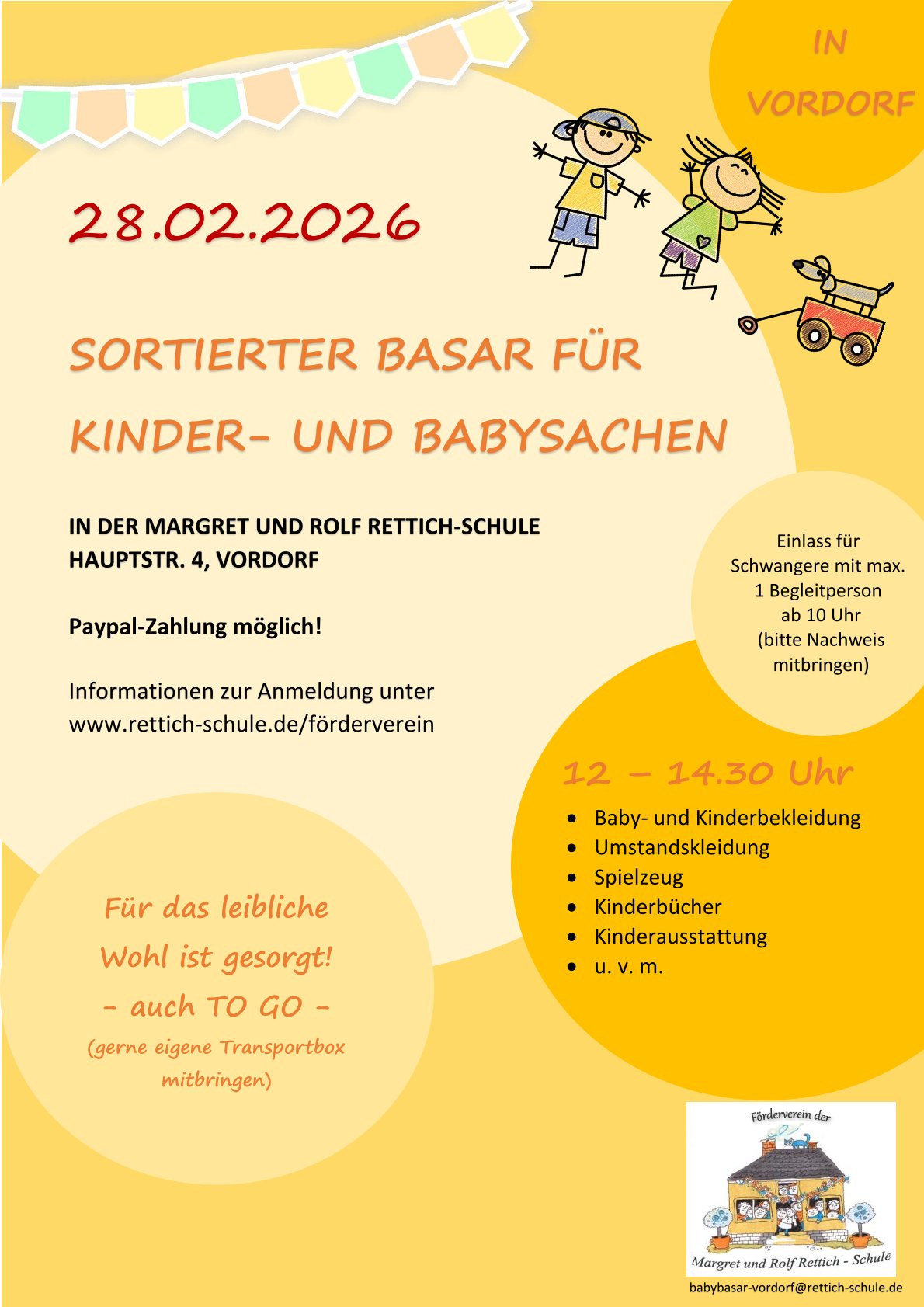 Sortierter Basar für Kinder- und Babysachen in Vordorf am 28.2.2026